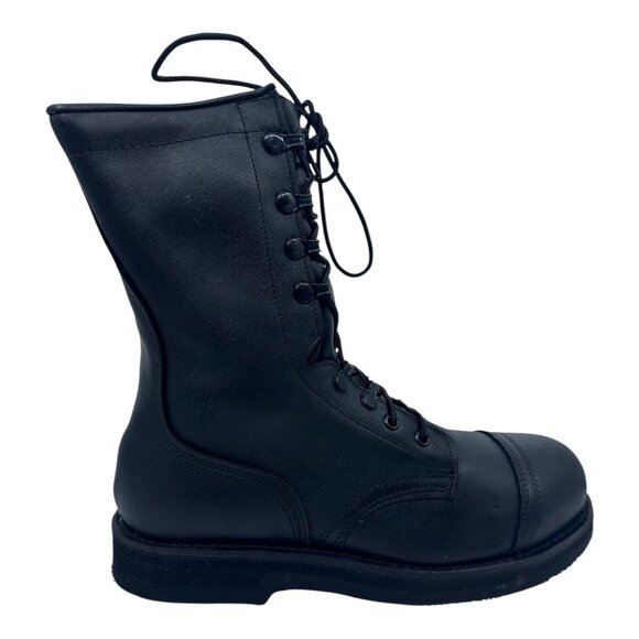 Addison Shoe Company Military Combat Boot 9R Black Steel Toe Leather USA 963006 - Picture 4 of 12